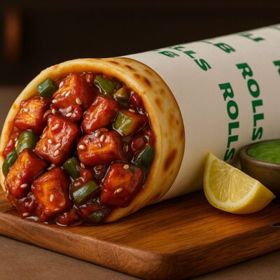 chilli paneer roll